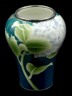 Shreve And Co Silver Overlay Japanese Vase
