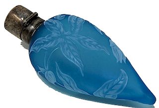 Webb Blue Cameo Glass Perfume Bottle