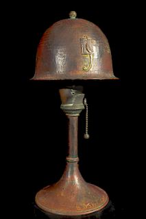 Roycroft Hand Hammered Copper Parrot Lamp