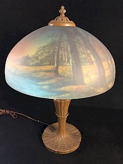 Jeanette Reverse Painted Scenic Lamp