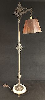 1930's Onyx And Figural Bronze Floor Lamp