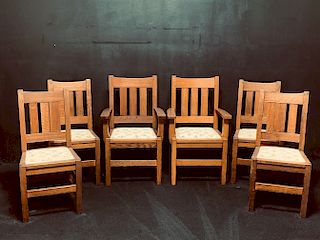 6 Lgj Stickley Mission Oak Chairs