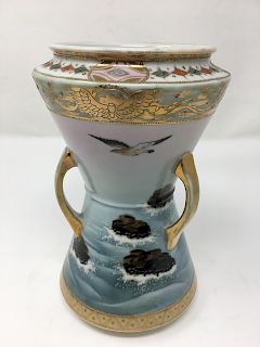 Gold Decorated Hand Painted Nippon Seascape Vase
