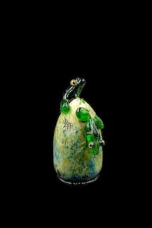 John Nygren Art Glass Frogs Paperweight