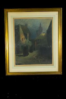 French Street Scene Lithograph Pencil Signed Proof