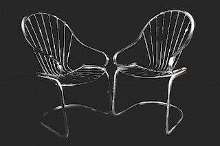Pair Mcm Mid Century Modern Chrome Chairs