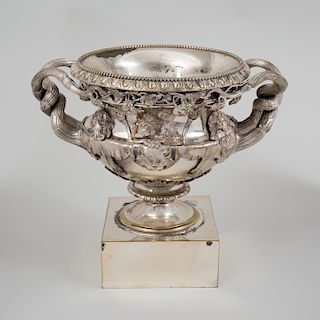 English Silver Plate Model of the Warwick Vase