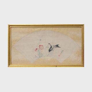 Attributed to Katsushika Hokusai (1760-1849):  Fish; and Bird