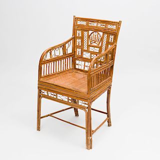Chinese Export Bamboo Arm Chair