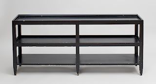 Black Painted Three Tier Table, After a Design by Mongiardino