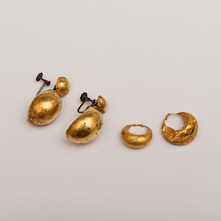 Two Pairs of Roman Gold Earrings
