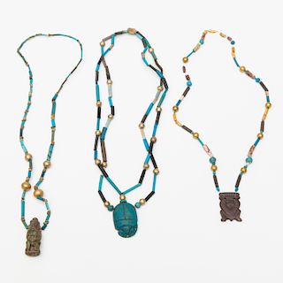 Three Beaded Pendant Necklaces