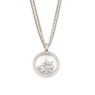 18K Chopard Happy Diamonds Moon & Stars Necklace