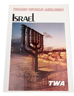 TWA Trans World Airlines Israel Poster c. 1950