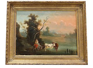 Unsigned 19th Century Cow Painting