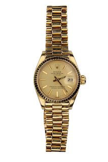 Ladies Rolex President 18K Gold Champagne Dial