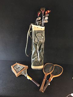 Vintage Sports Group: Tennis Rackets And Golf Clubs