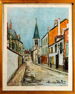 Eglise De Strins Maurice Utrillo on Canvas