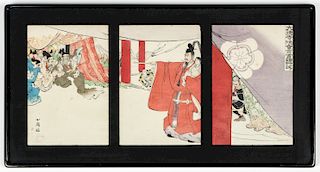 Utagawa Kunimasa (1773-1810) Woodblock Tryptich