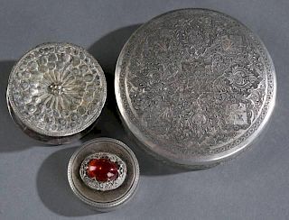 Group of 3 Egyptian Sterling boxes