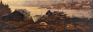 Joseph James Crilley (American, 1920-2008) "Levy Boat Yard, Sober Island N.S.", 1981