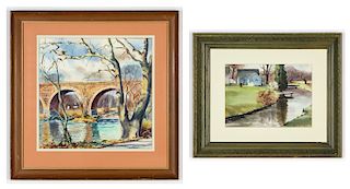 Ranulph Bye (American, 1916-2003) 2 Landscape Watercolor Paintings