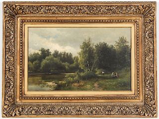 Hendrik Dirk Kruseman van Elten (Dutch/American, 1829-1904) Afternoon on the River