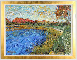 Jim Chillington (American/Connecticut, 20th c.) Plein Air Landscape Painting