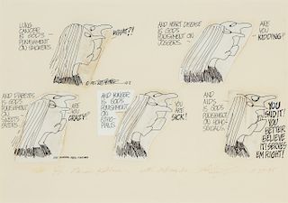 Jules Feiffer (20th c.) Original Comic Strip Illustration