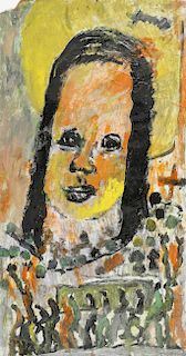 Purvis Young (1943-2010) "Portrait" Painting
