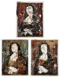 Pei Shen Qian (20th c.) 3 Mona Lisa Portraits