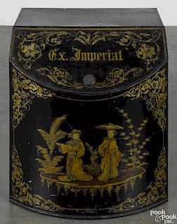 Painted Imperial tea bin, late 19th c., 22 1/4'' h., 19 1/2'' w.