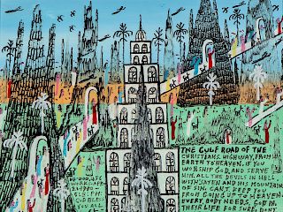 Howard Finster (1916-2001) "The Gulf Road"