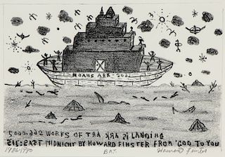 Howard Finster (1916-2001) "215: Past Midnight (Noah's Ark)"