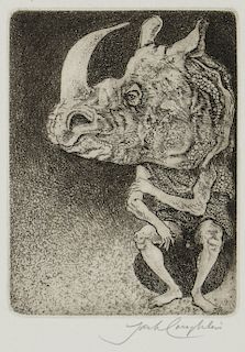 Jack Coughlin (b. 1932) "Grotesque", original etching