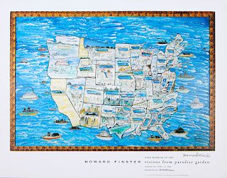 Howard Finster (1916-2001) Signed Museum Exhibition Poster