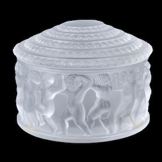Lalique "Enfantes" Frosted and Crystal Covered Box