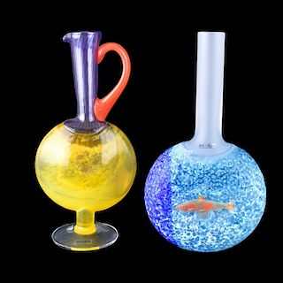 Two (2) Kosta Boda Art Glass Bottles
