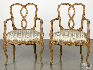 Pair of French painted armchairs, early 20th c.
