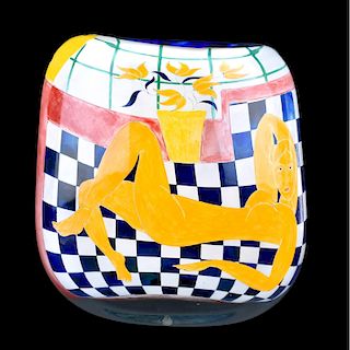 Ada Loumani (20th C.) Encased Art Glass Vase