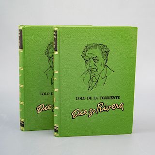 De la Torrentera, Lolo. "Diego Rivera". México: Editorial Renacimiento, 1959. Tomos: I y II. Encuadernación en rústica.