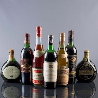15 botellas de vinos tintos, blancos y rosados. Viña Undurraga. Cosecha 1968. Chile. Viña Ardanza. Haro, España. entre otros.