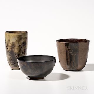 Three Edwin and Mary Scheier Pottery Vessels