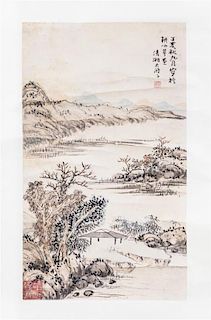 After Shi Tao, (1642-1718), Riverscape Scene