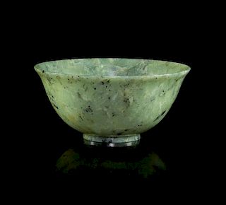 A Spinach Jade Bowl Diameter 4 inches.