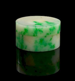 * A Jadeite Box and Cover Diameter 2 1/4 inches.