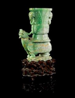 A Jadeite Carving Height 5 3/4 inches.