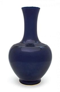 A Monochrome Glazed Vase Height 15 1/2 inches.