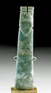 Large Costa Rican Jade Axe God Pendant