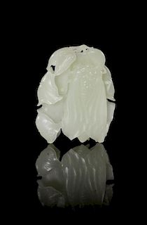A White Jade Toggle Height 2 1/2 inches.